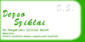 dezso sziklai business card