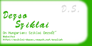 dezso sziklai business card